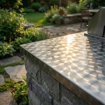 Edelstahl Arbeitsplatten-Abdeckung D50 Rundschliff – 0,8 mm | Exklusive Optik nach Maß